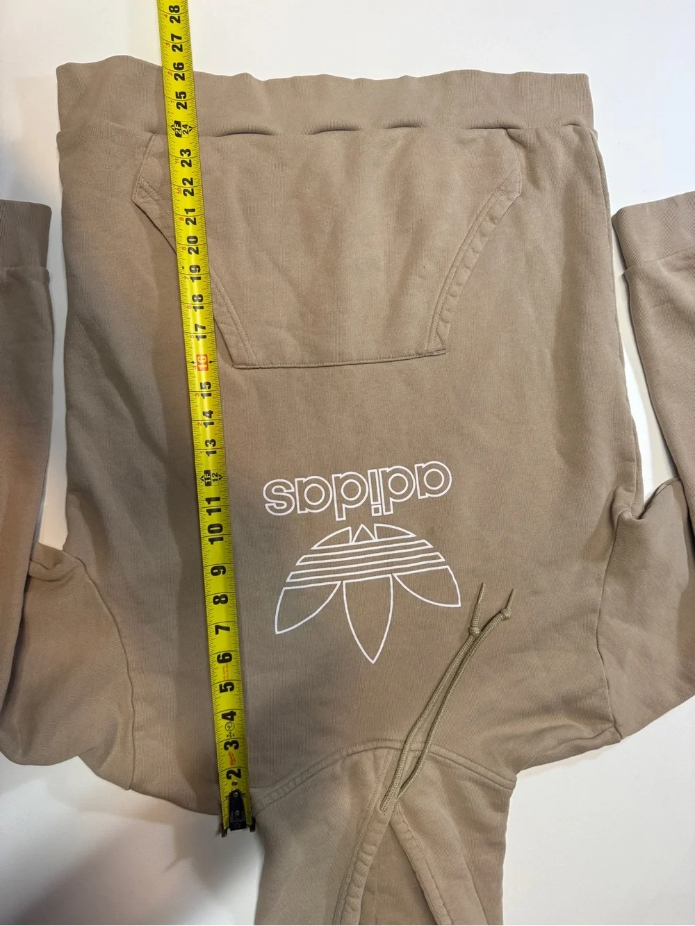 adidas Taupe Trefoil‎ Pullover Hoodie Men’s Medium